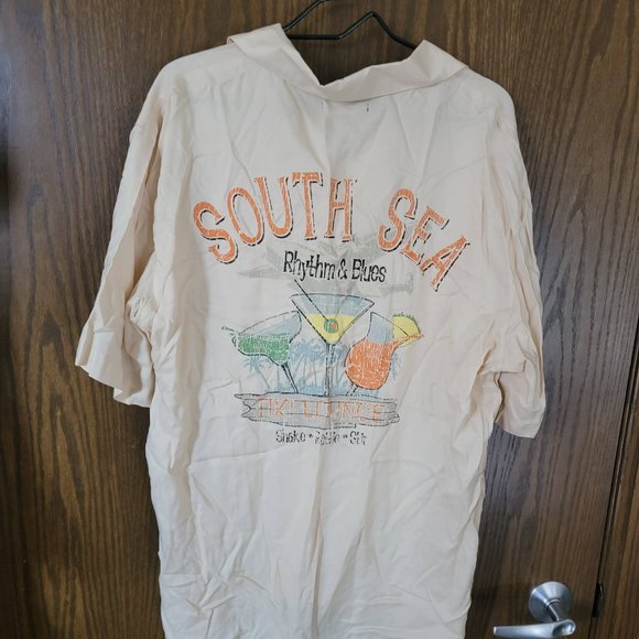Vintage Puritan Mid-Century Modern Design Tiki Bar Florida Beach Shirt Size L